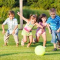 Boys and girls running