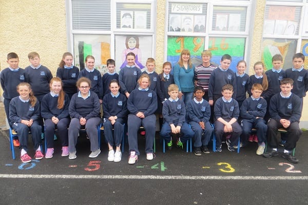 Croagh national School donating confirmation money 2 May 2016