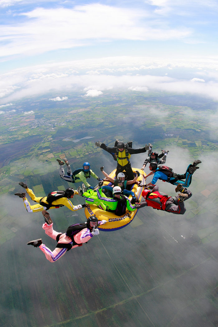 Conor friends enjoying a raft jump over the Irish Parachute Club_Photo Credit Mike Barret