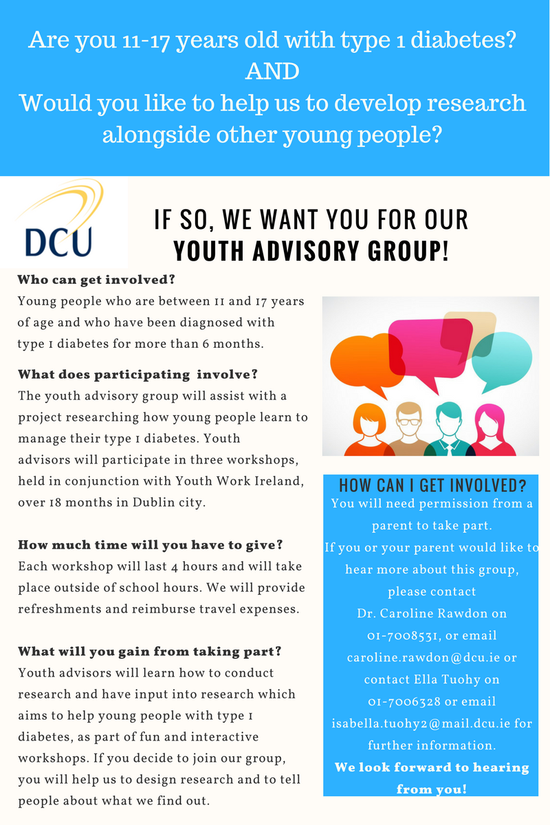 Youth Advisory Group details of study post for landing page